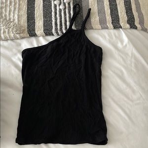 Urban outfitters one shoulder tank top black